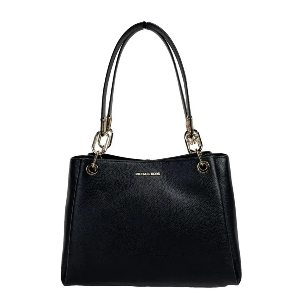 Michael Kors Black Leather Trisha Shoulder Bag